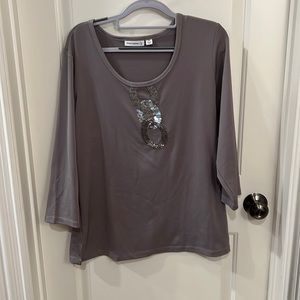Susan Graver, designer, embellished, sequin top